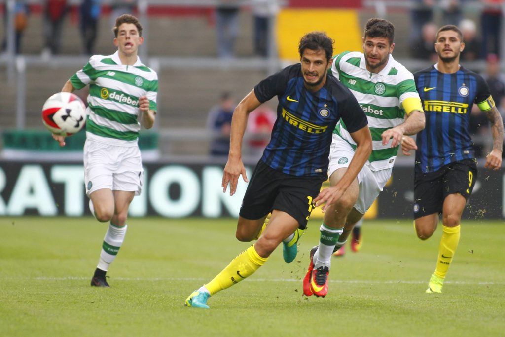 Andrea Ranocchia im Einsatz für Inter Mailand in der Europa League gegen Celtic Glasgow. (Foto: Imago)