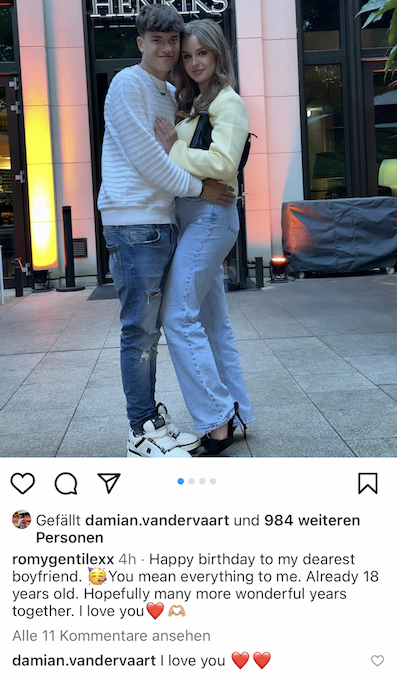 Damian van der Vaart mit Freundin Romy