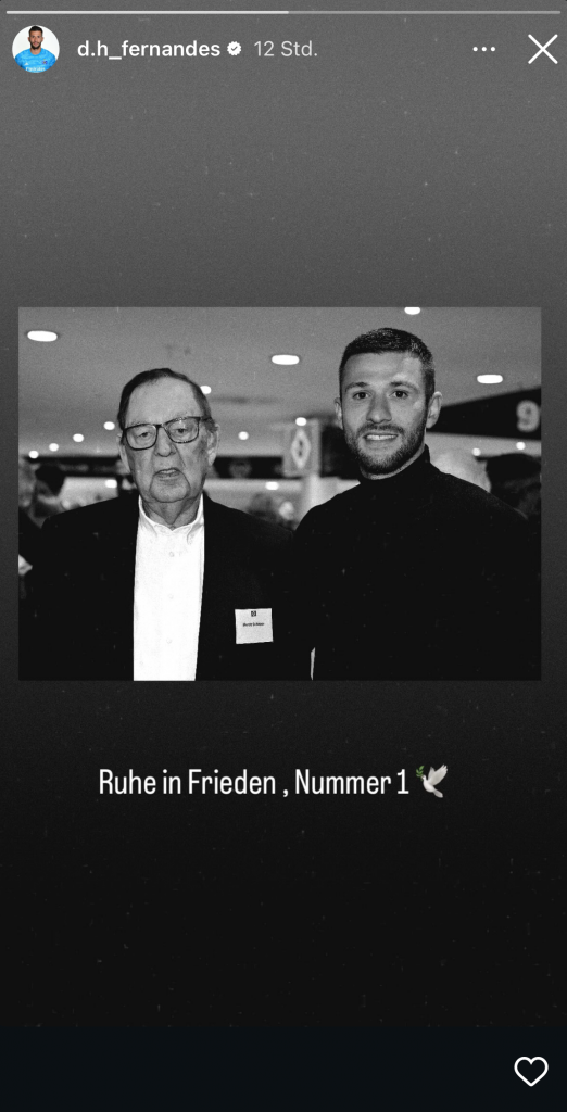 Daniel Heuer Fernandes gedachte Horst Schnoor via Instagram. (Screenshot: Instagram/d.h_fernandes)